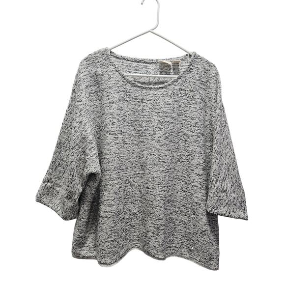 Chicos Black White Pullover Sweater SKU 182 Size 2 Size L Large - Picture 1 of 10